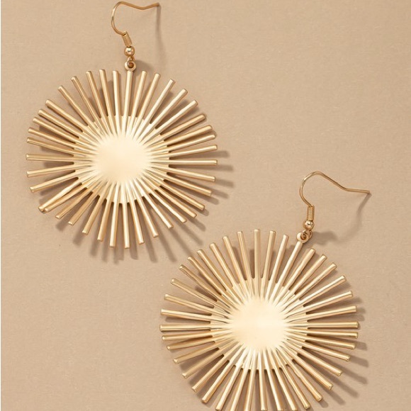 Gold Disc Earrings (3108) - Picture 3 of 3